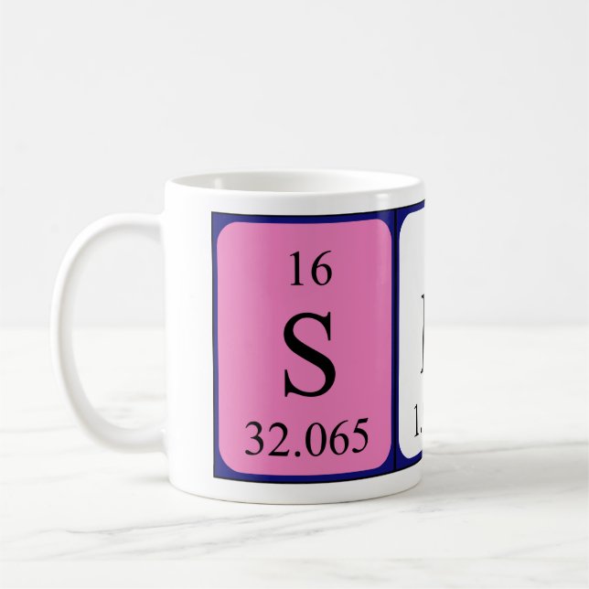 Sho periodic table name mug (Left)