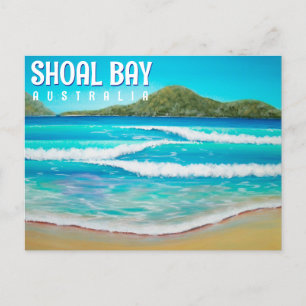 Shoal Bay Australia Beach Blue Waves Painting Postcard