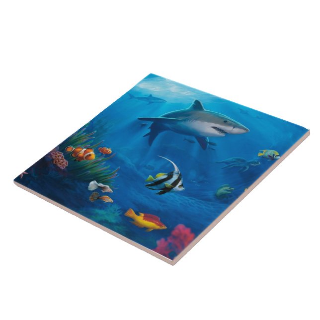 Shoal of fishes illustration  tile (Side)
