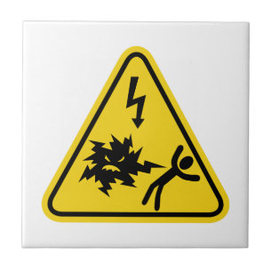 Shock Hazard Sign Tile