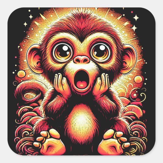Shock The Monkey Square Sticker (Front)