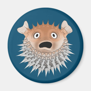 Shocked blowfish magnet
