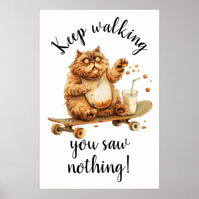 Shocked brown cat poster (Front)