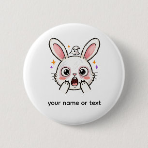 Shocked Bunny Halloween Ghost Face 6 Cm Round Badge