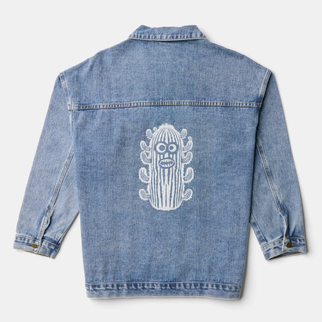 Shocked Cactus Denim Jacket (Back)