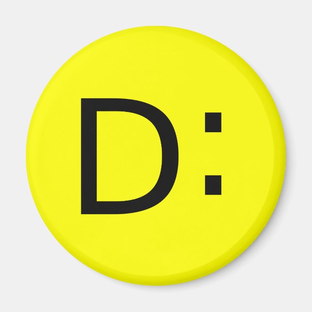 Shocked Emoticon Magnet (Front)