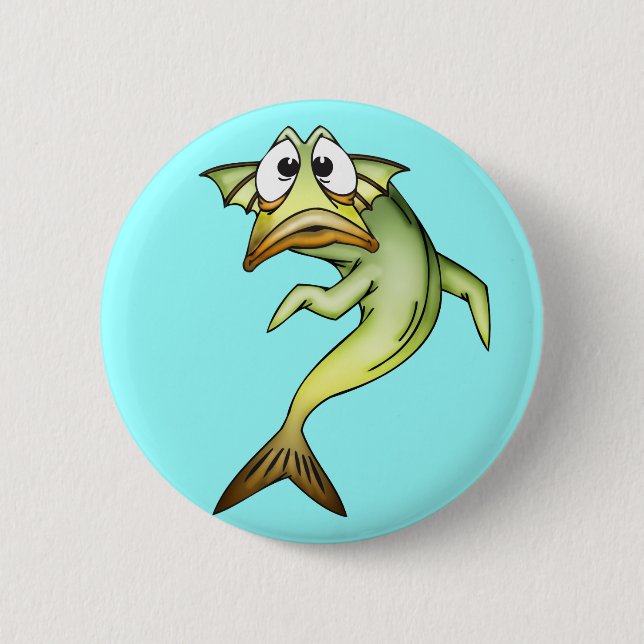 Shocked Fish 6 Cm Round Badge (Front)