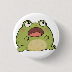 Shocked Frog Cute Kawaii Toad Funny Reaction Meme 3 Cm Round Badge