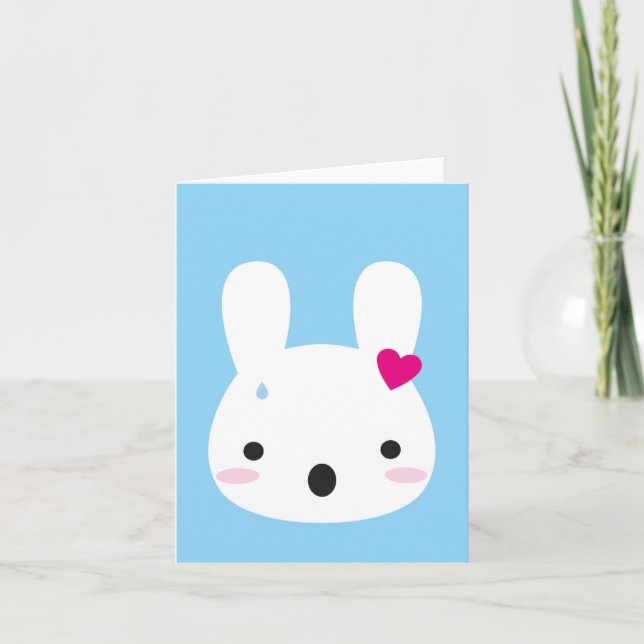 Shocked Kawaii Bunny Card (Front)