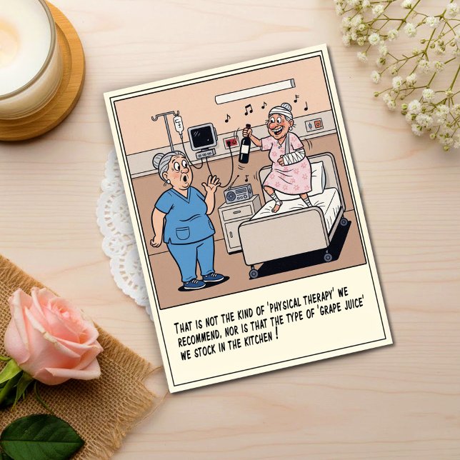Shocked Nurse Watches Patient Dance Get Well Postcard (Creator Uploaded)
