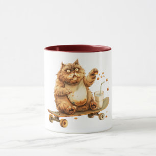Shocked orange cat mug
