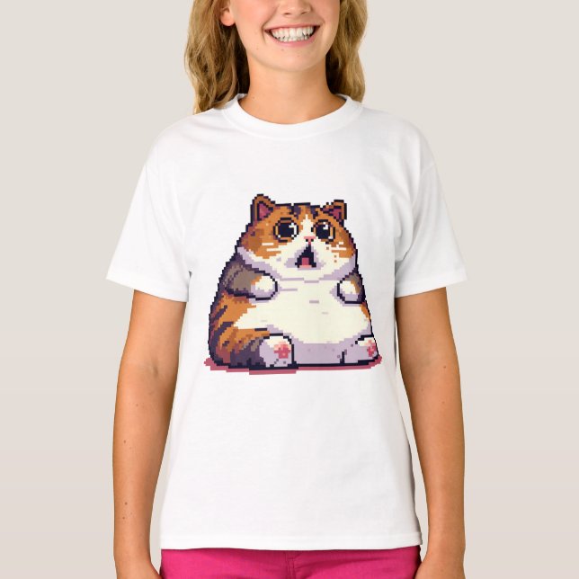 Shocked orange fat cat meme T-Shirt (Front)