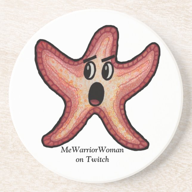 Shocked Starfish, MeWarriorWoman on Twitch Coaster (Front)