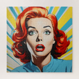 Shocked Woman Pop Art Jigsaw Puzzle