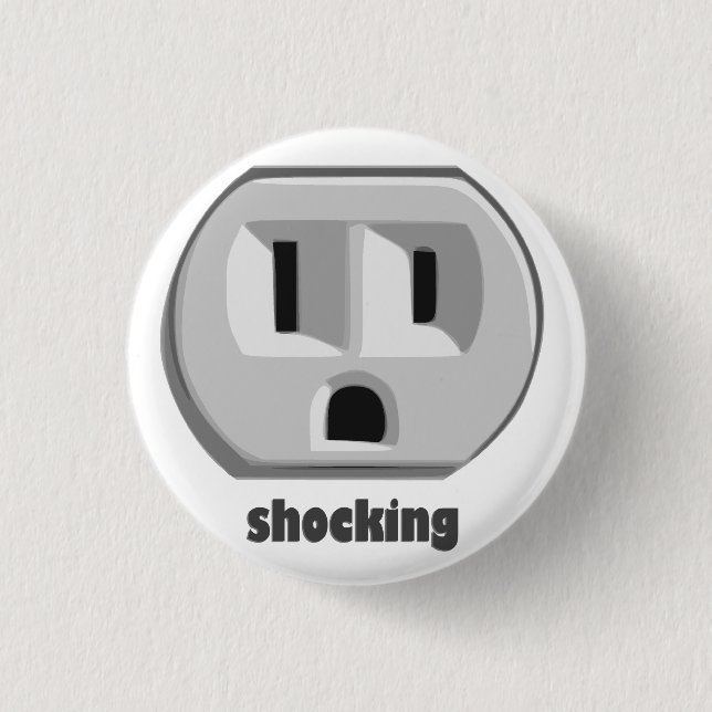 Shocking Electricity Wall Outlet 3 Cm Round Badge (Front)