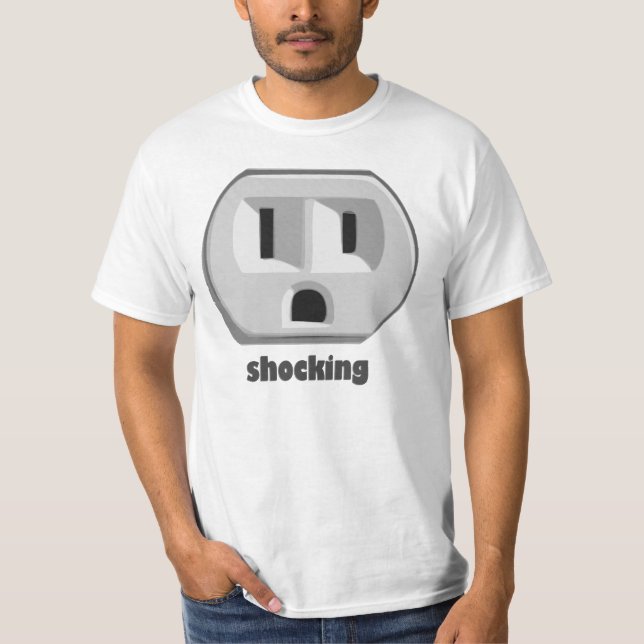 Shocking Electricity Wall Outlet T-Shirt (Front)