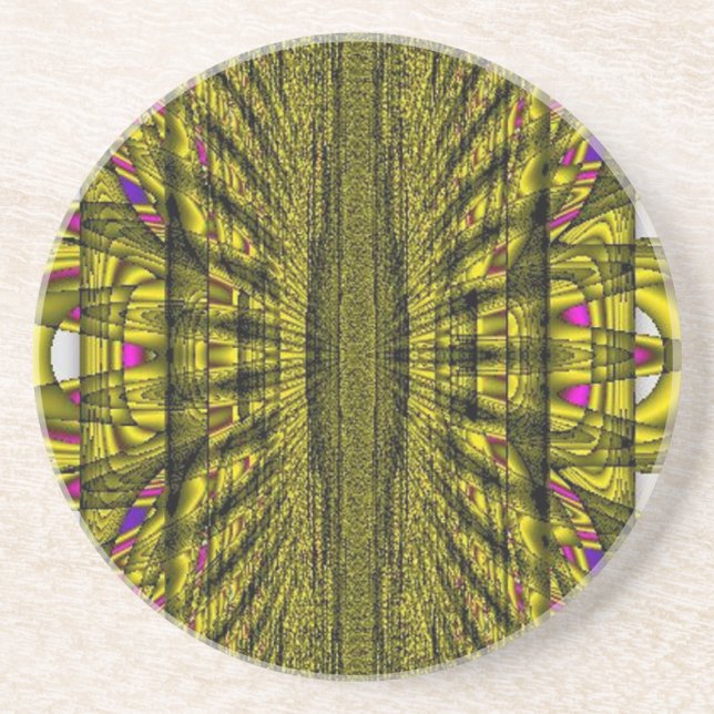 Shocking Gold and Purple Coaster (Front)