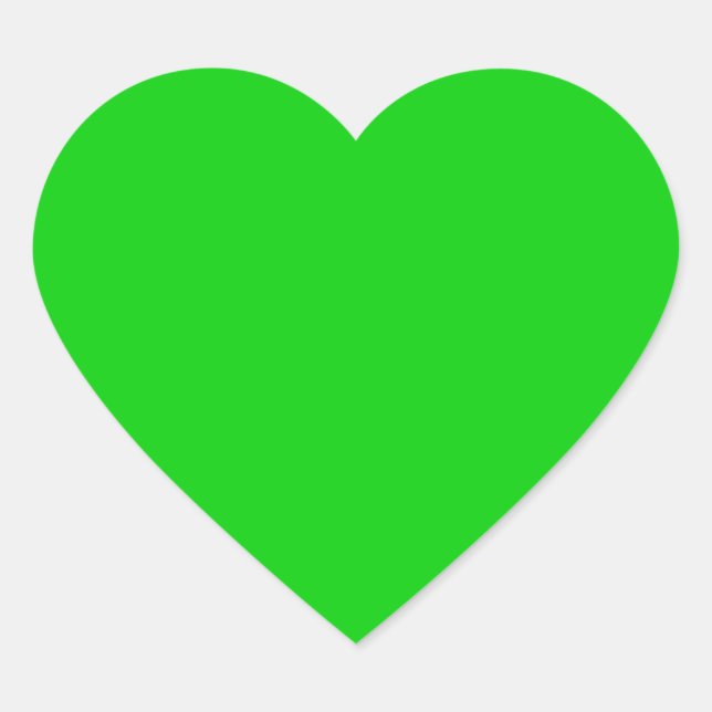 Shocking Green Background template - customise own Heart Sticker (Front)