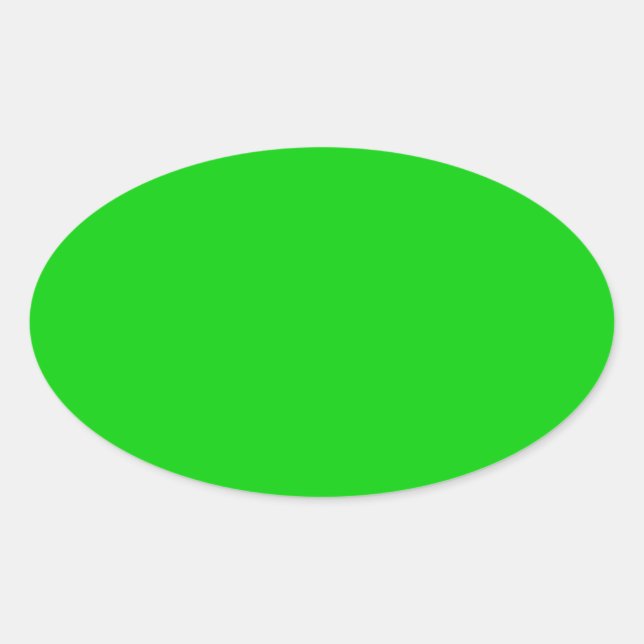 Shocking Green Background template - customise own Oval Sticker (Front)