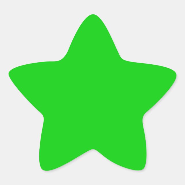 Shocking Green Background template - customise own Star Sticker (Front)