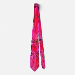 Shocking Hot Neon Pink Crimson modern abstract Tie
