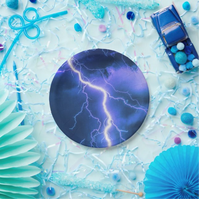 Shocking Lightning Strike   Paper Plate (Party)