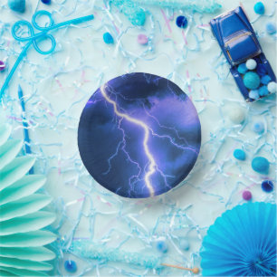 Shocking Lightning Strike  Paper Plate