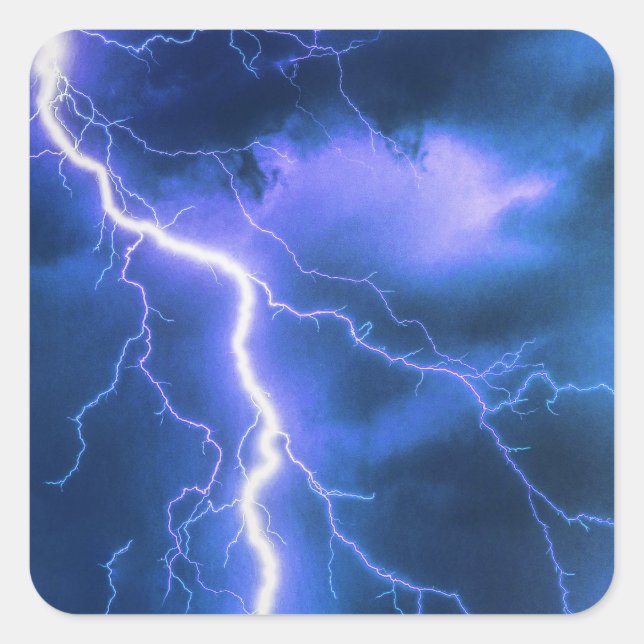 Shocking Lightning Strike Square Sticker (Front)