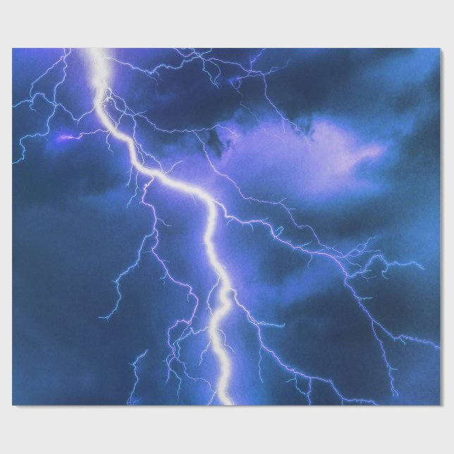 Shocking Lightning Strike Wrapping Paper (Flat)
