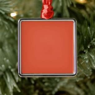 Shocking Orange Square Metal Tree Decoration