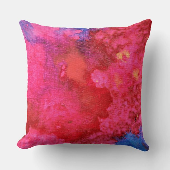 Shocking Pink hot contemporary abstract Cushion (Front)