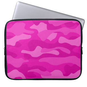 Shocking Pink Monocolor Camo Laptop Sleeve