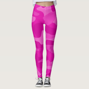 Shocking Pink Monocolor Camo Leggings