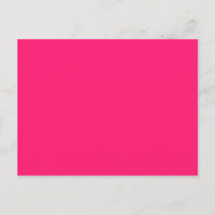 Shocking Pink Solid Colour Customise It Postcard