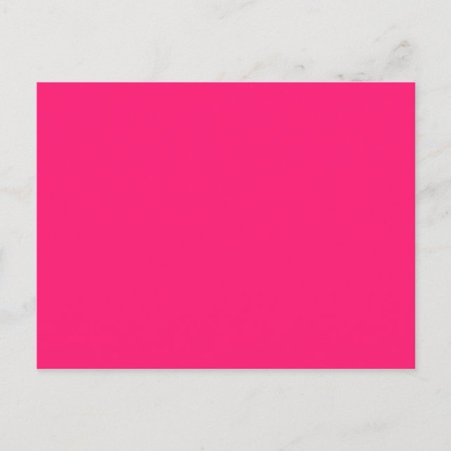 Shocking Pink Solid Colour Customise It Postcard (Front)