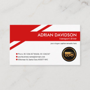 Shocking Red Logistics Transport Routes Trucking Business Card