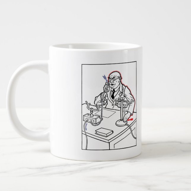 Shocking Telephone Call Large Coffee Mug (Left)