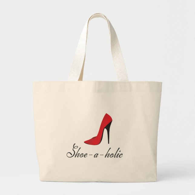 Shoe-a-holic Large Tote Bag (Front)