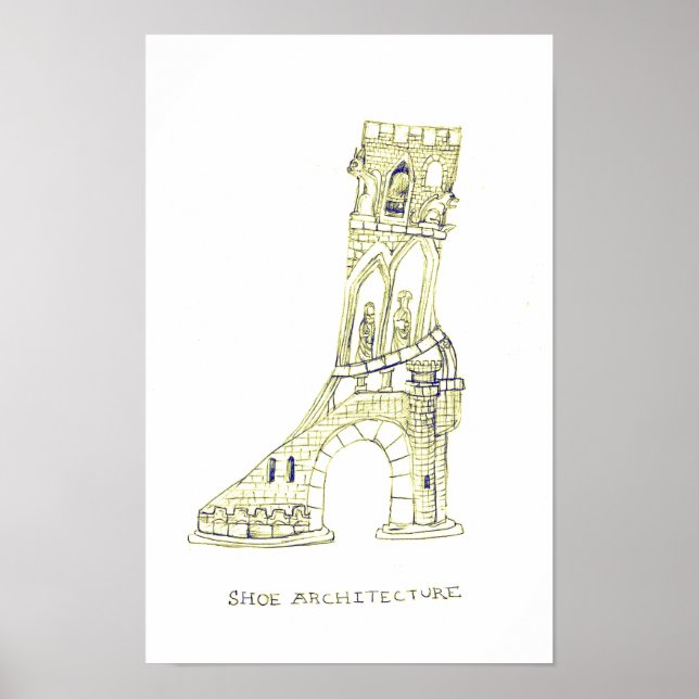 Shoe Architecture Poster (Sepia) (Front)