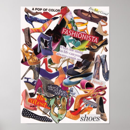 Shoe Collage Poster Zazzle Co Uk