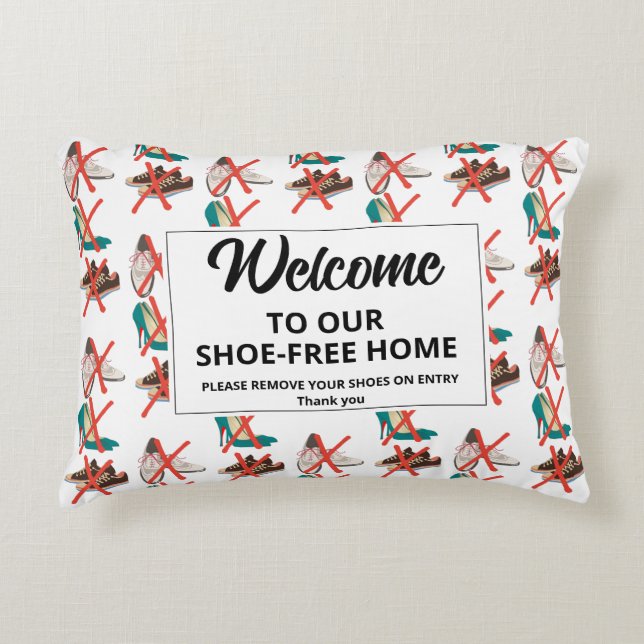 SHOE-FREE HOME Welcome Decorative Cushion (Front)