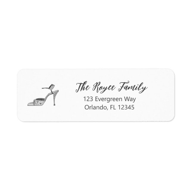 Shoe High Heel Illustration Return Address Label (Front)