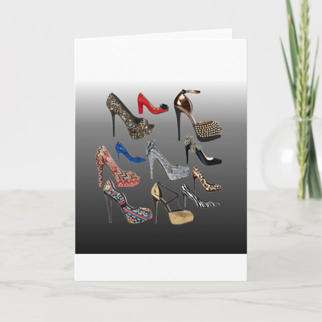 Shoe High Heels Collage Customise Card (Front)