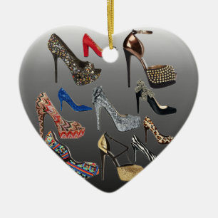 Shoe High Heels Collage Customise Ceramic Tree Decoration