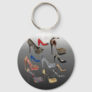 Shoe High Heels Collage Customise Key Ring