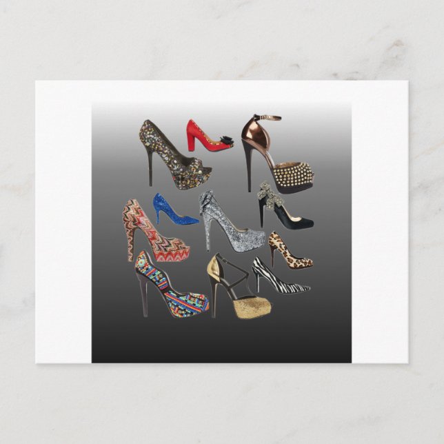 Shoe High Heels Collage Customise Postcard (Front)