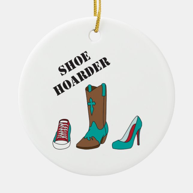 Shoe Hoarder Ceramic Tree Decoration (Front)