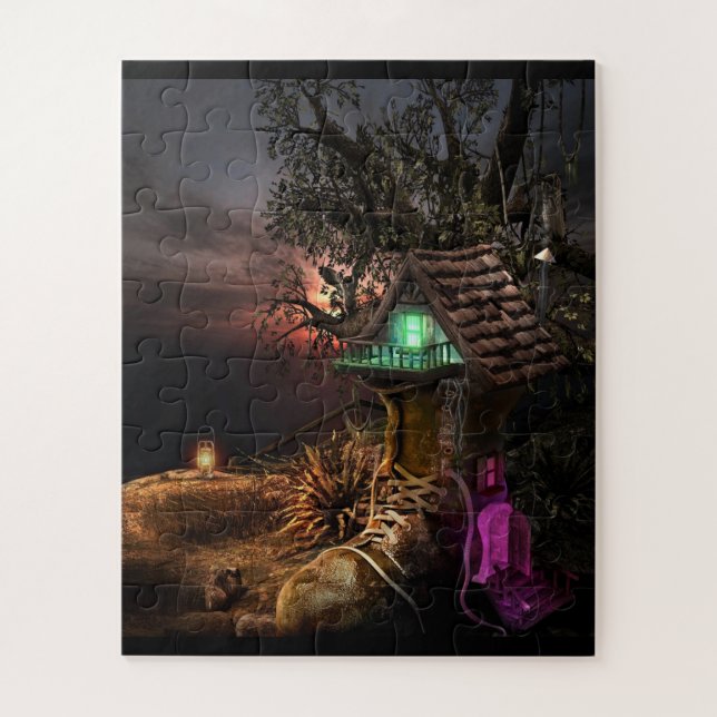SHOE HOUSE IN WOODS FANTASY JIGSAW PUZZLES (Vertical)