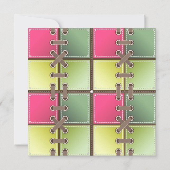 shoe laces pink and green fashion art (Front)