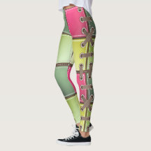 shoe laces pink and green fashion art